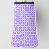Purple White Hearts Pattern Golf Headcover (Rotieren 90)
