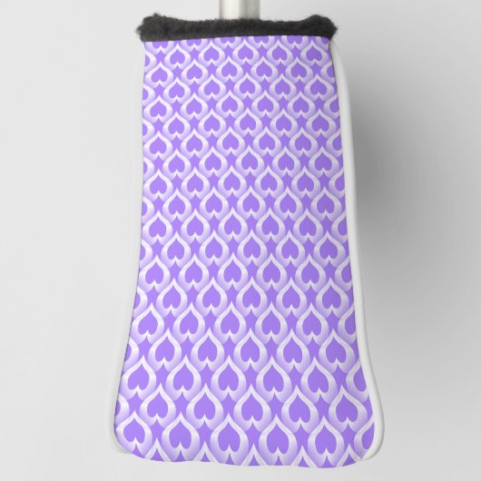 Purple White Hearts Pattern Golf Headcover (Rotieren 90)