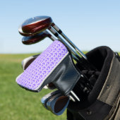 Purple White Hearts Pattern Golf Headcover (In Situ)
