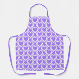 Purple White Hearts Pattern Schürze
