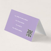 Purple White Lavender Violet Professional QR Code  Visitenkarten (Rückseite)