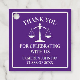 Purple White Law School Custom Graduation Party Geschenkanhänger