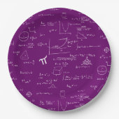 Purple White Math Equations Graphics Graduation Pappteller (Vorderseite)