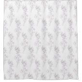 Purple White Pastel Floral Pattern Grandmillenial Duschvorhang (Vorderseite)