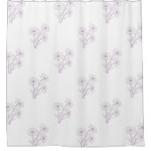 Purple White Pastel Floral Pattern Grandmillenial Duschvorhang (Vorderseite)