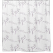 Purple White Pastel Floral Pattern Grandmillenial Duschvorhang (Vorderseite)