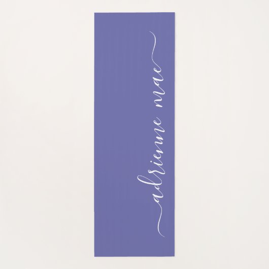 Purple & White Personalized Script Reversible Yogamatte (Rückseite)