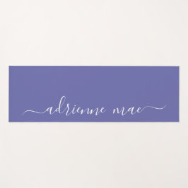 Purple & White Personalized Script Reversible Yogamatte