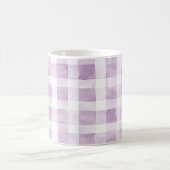 Purple White Plaid Stripes Kaffeetasse (Mittel)
