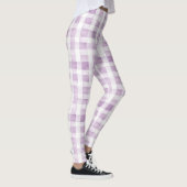 Purple White Plaid Stripes  Leggings (Rechts)
