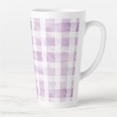 Purple White Plaid Stripes Milchtasse (Rechts)