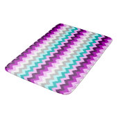 Purple White Teal Chevrons Large Bath Mat Badematte (Schrägansicht)