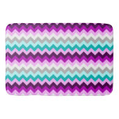 Purple White Teal Chevrons Large Bath Mat Badematte (Vorderseite)