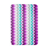 Purple White Teal Chevrons Medium Bath Mat Badematte (Vorderseite Vertikal)