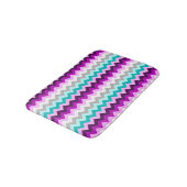 Purple White Teal Chevrons Small Bath Mat Badematte (Schrägansicht)