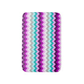 Purple White Teal Chevrons Small Bath Mat Badematte (Vorderseite Vertikal)