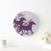 Purple Wild Horses Große Wanduhr (Zuhause)