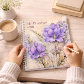 Purple Wildflower Aesthetic Daily Weekly Planer
