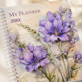 Purple Wildflower Aesthetic Daily Weekly Planer