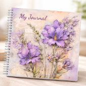 Purple Wildflower Aesthetic Writing Journal Notizblock
