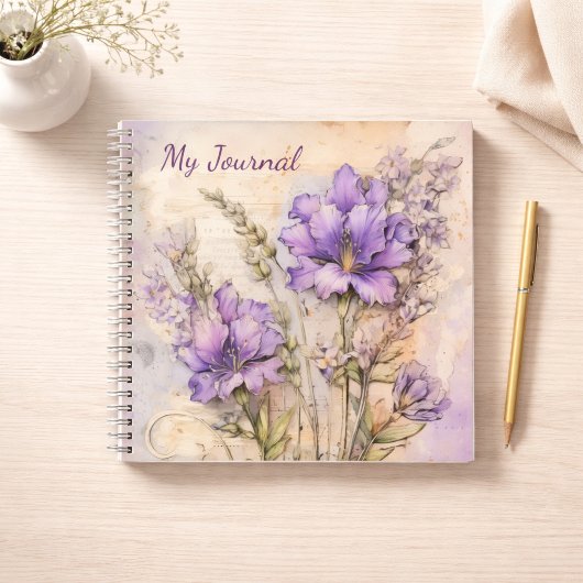 Purple Wildflower Aesthetic Writing Journal Notizblock