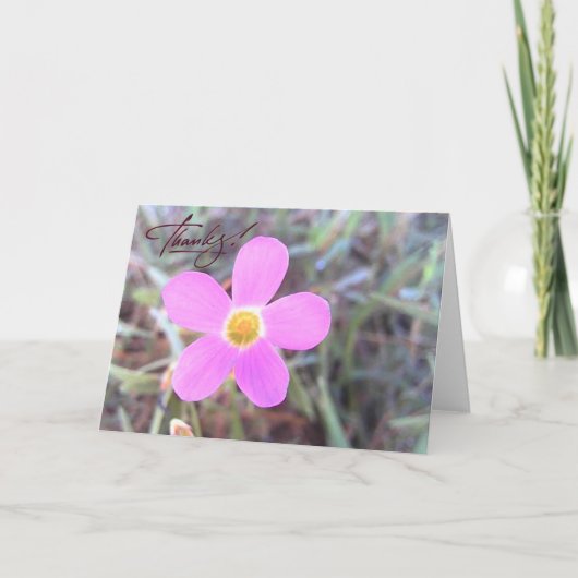 Purple Wildflower Blank Thank You Card Dankeskarte (Vorderseite)
