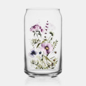 Purple Wildflower Bouquet Watercolor Floral Dosenglas (Rückseite)