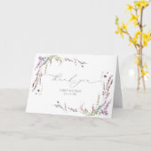 Purple Wildflower Calligraphy Wedding Thank You Karte (Gelbe Blume)
