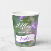 Purple Wildflower Custom Photo Template Birthday Pappbecher (Vorderseite)
