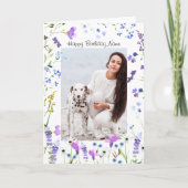 Purple Wildflower Delicate Floral Photo Birthday Karte (Vorderseite)