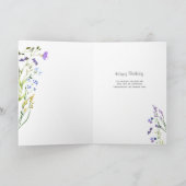 Purple Wildflower Delicate Floral Photo Birthday Karte (Innenseite)