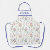 Purple Wildflower Elegant Floral Schürze (Vorderseite)