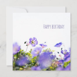 Purple Wildflower Happy Birthday Card Karte