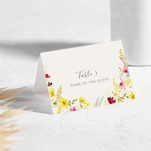 Purple Wildflower Orchid Wreath Wedding Place card Tischnummer