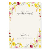 Purple Wildflower Orchid Wreath Wedding Place card Tischnummer (Vorderseite)