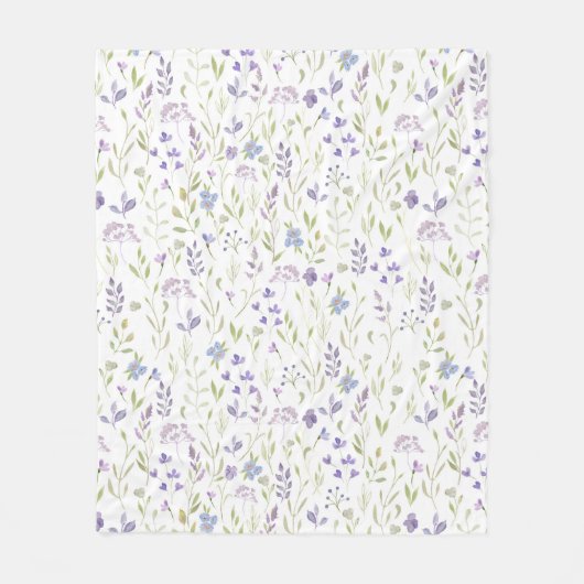 Purple Wildflower Pattern Fleecedecke (Vorderseite)
