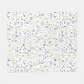 Purple Wildflower Pattern Fleecedecke (Vorderseite (Horizontal))