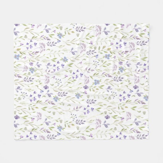 Purple Wildflower Pattern Fleecedecke (Vorderseite (Horizontal))
