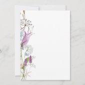 Purple Wildflower Watercolor Minimalist Wedding Einladung (Rückseite)