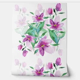 Purple Wildflowers Watercolor Art Tapete