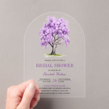 Purple Wisteria Floral Tree Bridal Shower