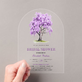 Purple Wisteria Floral Tree Bridal Shower Acryleinladungen