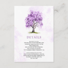 Purple Wisteria Floral Tree Wedding Details Begleitkarte