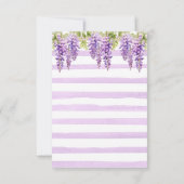 Purple Wisteria Floral Tree Wedding  RSVP Karte (Rückseite)