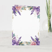 👉 Purple Wisteria Gold Floral Monogram Wedding En Karte (Rückseite)