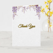 👉 Purple Wisteria Gold Floral Monogram Wedding En Karte (Gelbe Blume)