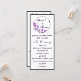 Purple Wisteria Themed Wedding Programm