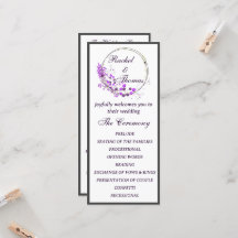Purple Wisteria Themed Wedding Programm