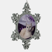 Purple XMAS Cats Schneeflocken Zinn-Ornament (Links)