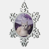 Purple XMAS Cats Schneeflocken Zinn-Ornament (Rechts)